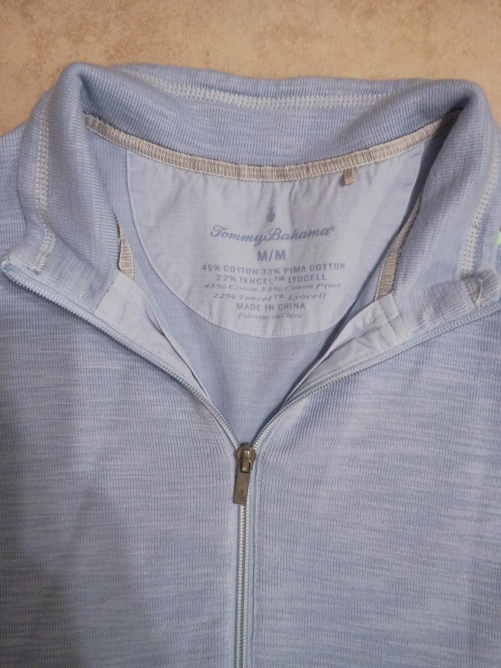 Tommy Bahama Light Blue Half-Zip Pullover - Picture 3 of 11
